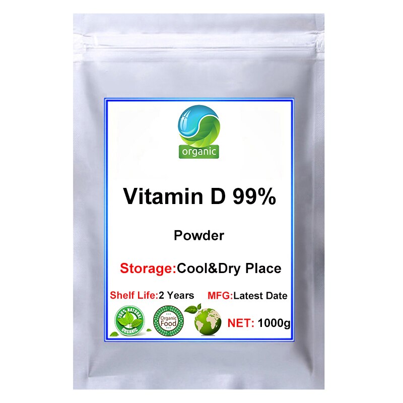 Vitamin D Powder Vitamin D 10000 Iu Supplement for Health 99% Vitamin D Powder Promote Calcium Absorption Reduce Prostate Cancer