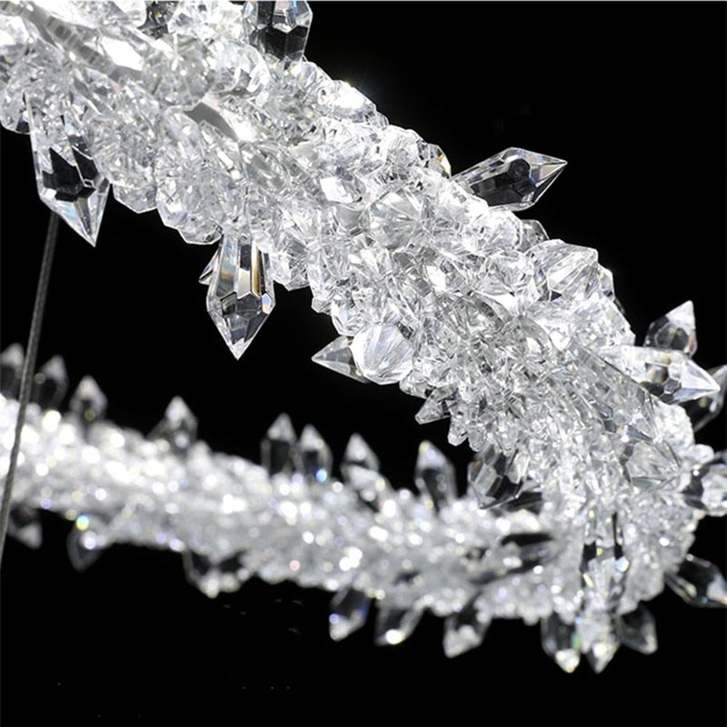 Nordic Cololful Snow Flower Chandeliers Ice Flower Crystal Chandelier Luxury Lighting Living Room Restaurant Decoration