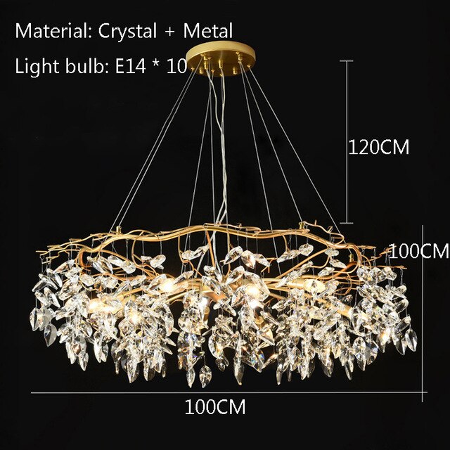 Nordic Luxury Crystal LED Chandelier Lighting Home Decoration LOFT Villa Chandeliers Living Room Hotel Art Indoor Decor Lighting