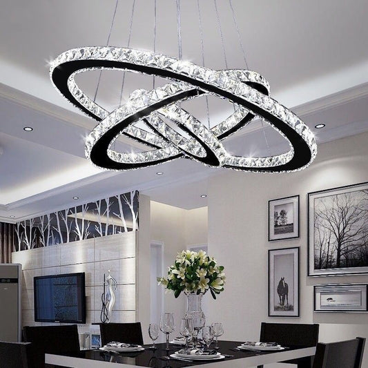 Nordic Led Chandelier Crystal Lustre Luxury Chandelier Living Room Decoration Luminaire Crystal Rings Hanging Lamp