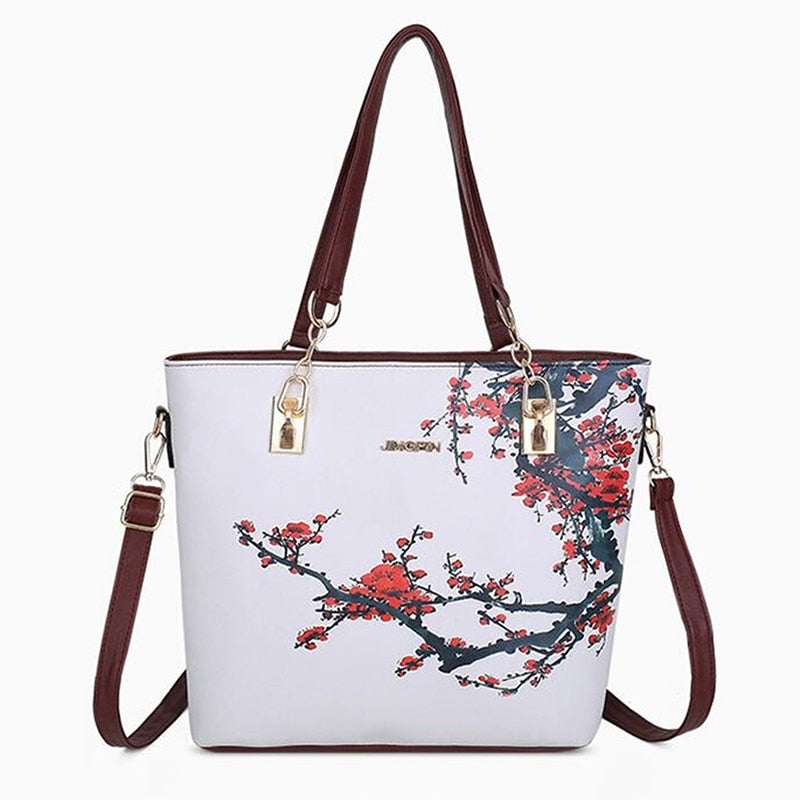 Floral Print Women Handbags Shoulder Bags Set Female Practical Composite Bag 6-Piece Set Designer Brand Bolsa