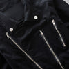 ABOORUN Biker Denim Jacket Men Multi Zipper Belt Jeans Jacket Punk Slim fit Streetwear Outwear Male R2457
