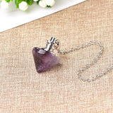 1PC Natural Crystal Pendulum Reiki Healing Stone Amethyst Pendant Simple Mineral Jewelry For Men Women Mineral Jewelry Wicca