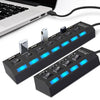 USB Hub 7 Port USB 2.0 Hub Splitter With ON/OFF Switch USB Hab High 5Gbps Multi Computer Accessories For PC Speed W1P8