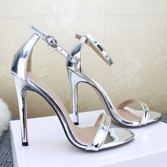 LTARTA 12cm Heels Women's Sandals High-heeled Shoes Gold Silver Wedding Shoes Size 43 high heel sandals Gold Sliver Sandals ZL