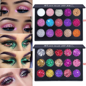 15 Color Glitter Eye Shadow Pallete Pigment Professional Eye Makeup Palette Long-lasting Make Up Eyeshadow Palette Maquillage