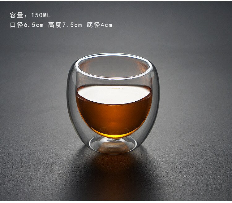 Transparent glasses Heat-resistant Double Glass Beer Handmade Milk Drinking Cup glass drinkware glass coffee cup