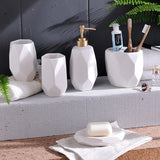 Nordic creative bathroom set ceramic toothbrush holder wash five-piece simple bathroom lotion bottle soap dish new wedding
