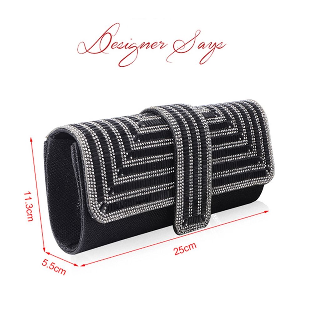 Women Evening Clutch Bag Diamond Sequin Wedding Clutch Purse Handbag Party Banquet Black Gold Silver Two Chain Shoulder Bag