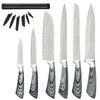 Sowoll 8pcs Kitchen Knives Tool Set 8'' Knife Storage Chef Chopping Santoku Knife Meat Fish Cooking Tool Set Full Tang Blade