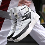New 2020 High Top Sneakers Men Casual Shoes Breathable White Shoes Black Leather Trainer Men Chaussure Homme Mens Shoes Casual