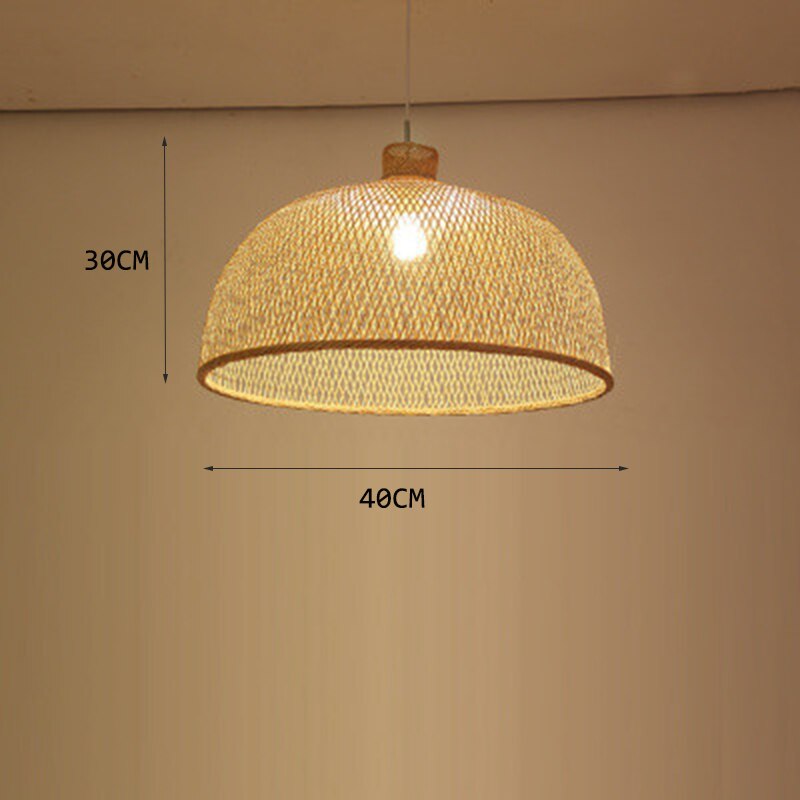 Modern Art Pendant Lights Vintage Bamboo Lamp Restaurant Rattan Pendant Lamp for Living Room Hanging Kitchen Lamp Light Fixtures