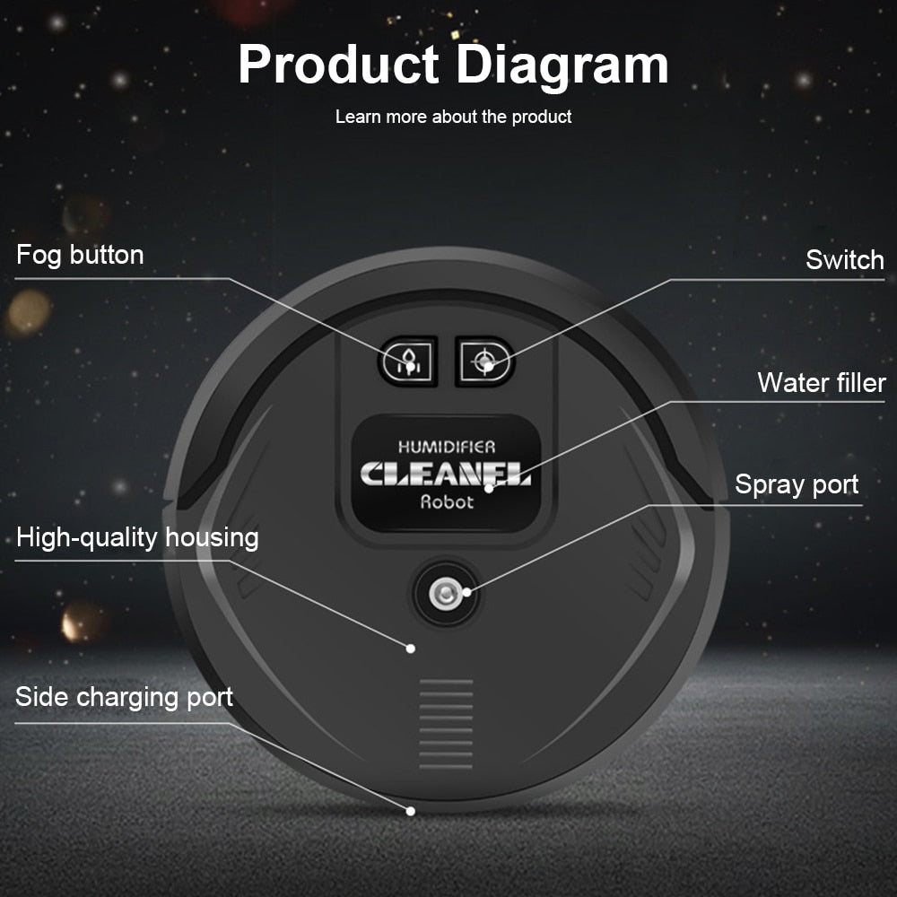 Robot Vacuum Cleaner Sweep and Wet Mopping Disinfection For Hard Floors&Carpet Automatically Charge Battery UV Cleaning Robots