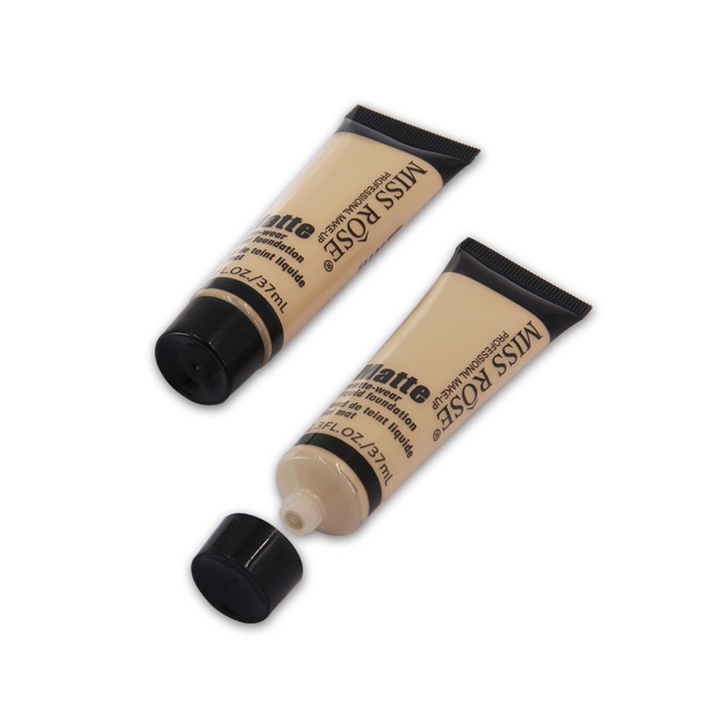 MISS ROSE Professional Face Liquid Foundation Concealer Soft Matte Face Base Makeup Cosmetic Natural Brighten Foundation Cream