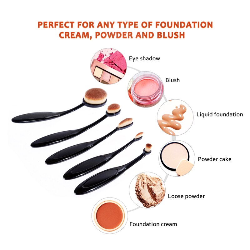 Soft Makeup Brushes For Foundation Powder Blush Eyebrow Eyeshadow Blending Make Up Brush Oval Cosmetic Make Up Tool