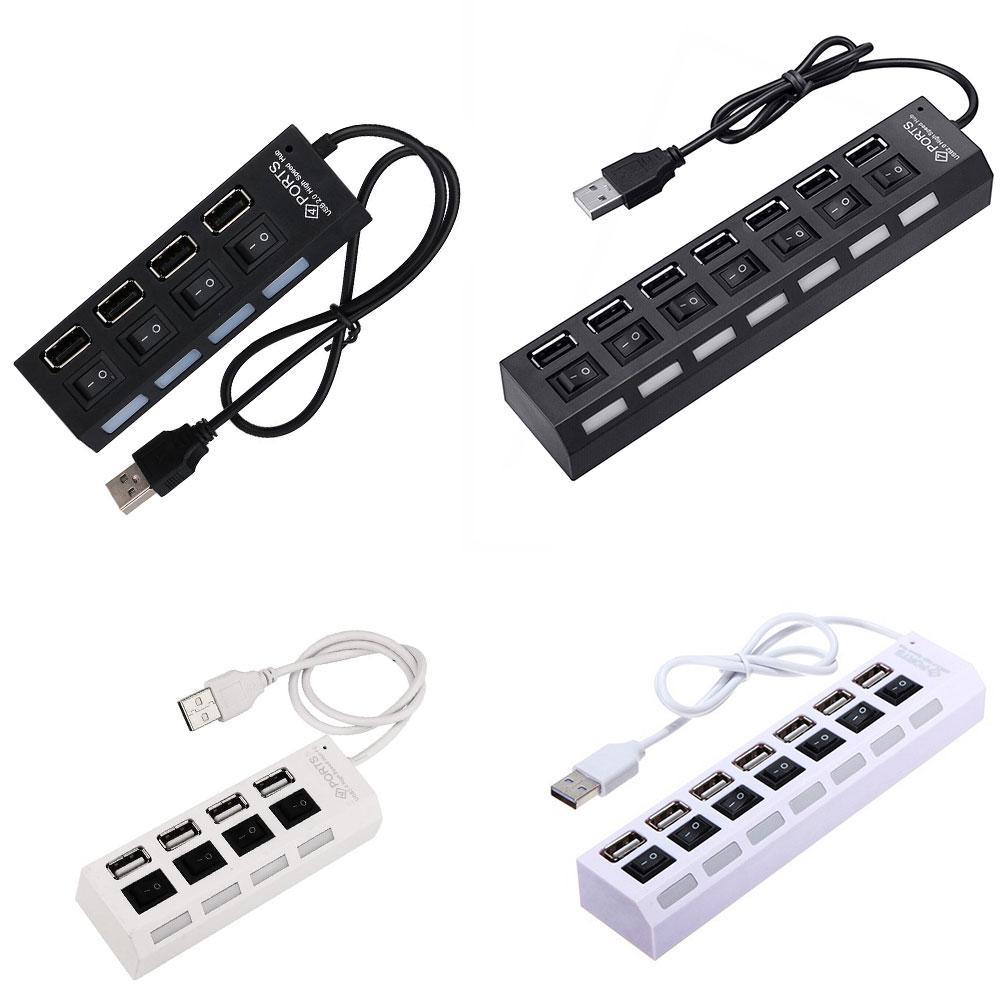 USB Hub 7 Port USB 2.0 Hub Splitter With ON/OFF Switch USB Hab High 5Gbps Multi Computer Accessories For PC Speed W1P8