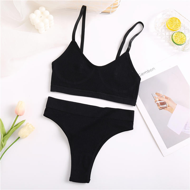 Women Bra Set Panties Sexy Push Up Bralette Female Fitness Seamless Underwear Sports Lingerie Brassiere Set Tank Crop Tops S-XL