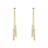 2020 New Long Crystal Tassel Gold Color Dangle Earrings for Women Wedding Drop Earing Fashion Jewelry Gifts