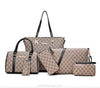 Women Handbag Leather Shoulder Bags Fashion Totes Female Purse Six-Piece Set Designer Brand Large Capacity Casual High Quality
