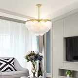 Modern Glass Chandelier Luxury Lighting Fixtures Frosted Bubbles Glass Tree Branch Chandelier Living Room Restaurant Decoration