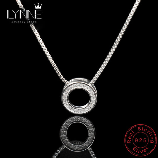 Newest Fashion Elegant Rhinestone Necklaces & Round Pendants Neckalce 925 Sterling Silver Choker Necklace For Women Jewelry Gift