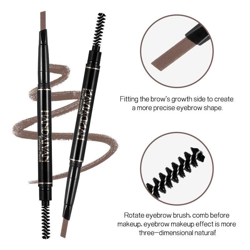 HANDAIYAN Eyebrow Pencil Double Head Long Lasting Natural Waterproof Eye Brow Tint Cosmetics Triangle Eyebrow Pen Make Up TSLM2