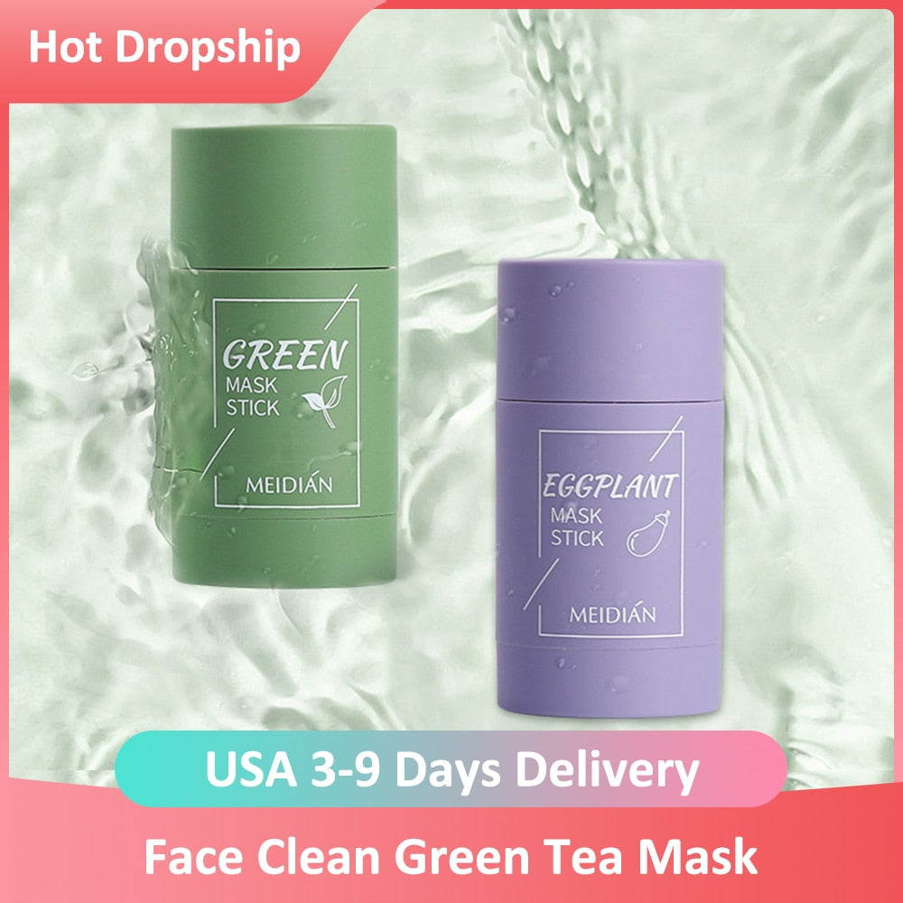 Clean Face Mask Beauty Skin Green Tea Clean Face Mask Stick Cleans Pores Dirt Moisturizing Hydrating Whitening Care Face Tools