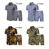 2020 Summer New Men's Clothing Short-sleeved Printed Shirts Shorts 2 Piece Fashion Male Casual Beach Wear Clothes