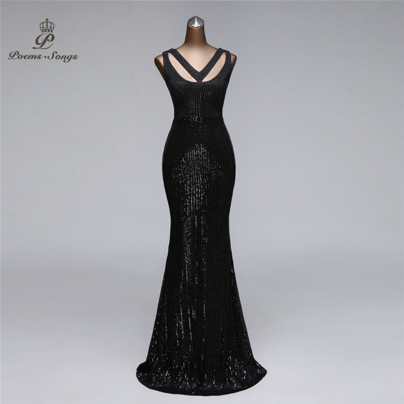 Mermaid evening dresses woman party night floor length formal dress prom dresses evening gowns for women vestido de noche