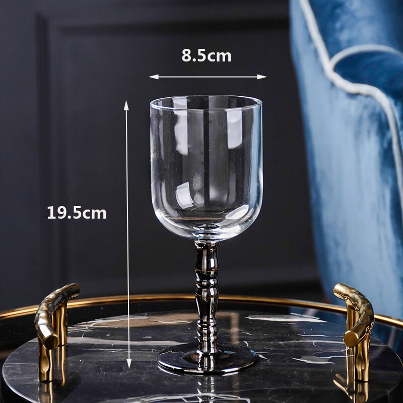 High quality Crystal glass cup golden side Goblet Wine Cup Champagne Glasses Creative Bar party hotel Home Drinking Ware