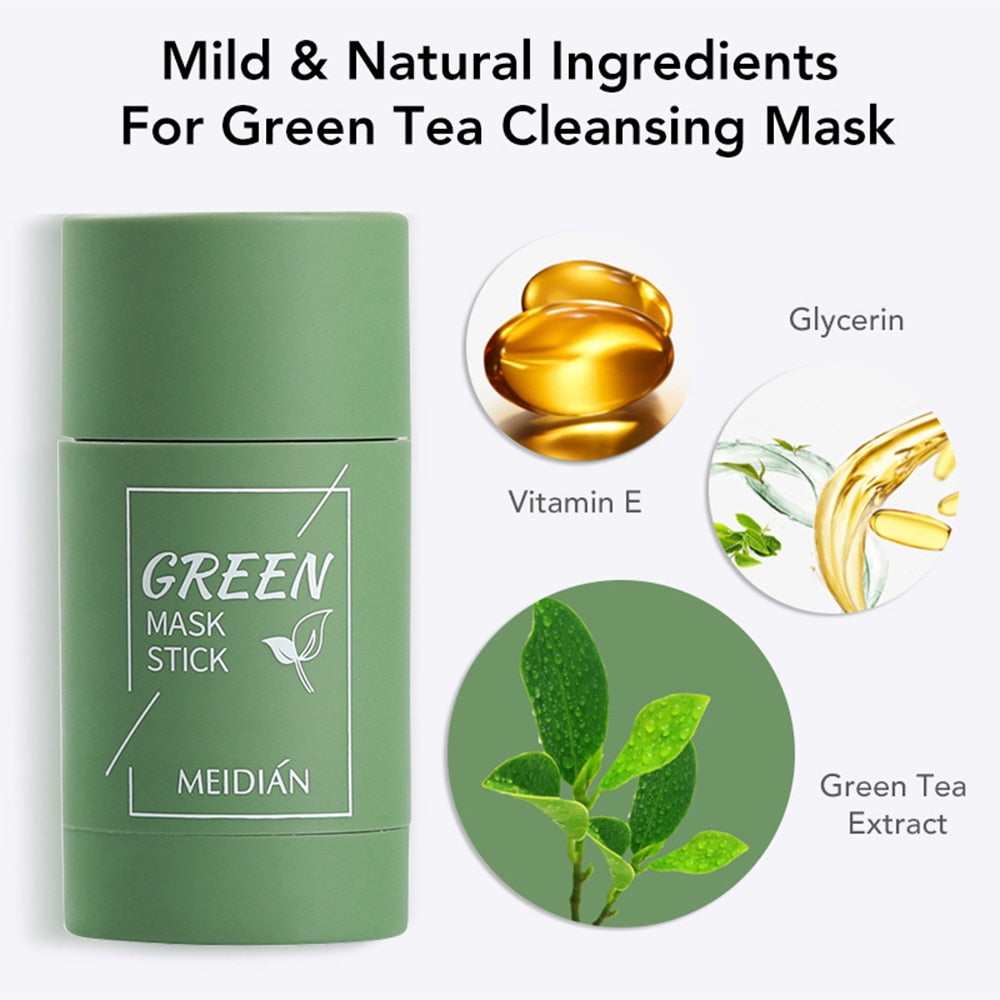 Clean Face Mask Beauty Skin Green Tea Clean Face Mask Stick Cleans Pores Dirt Moisturizing Hydrating Whitening Care Face Tools