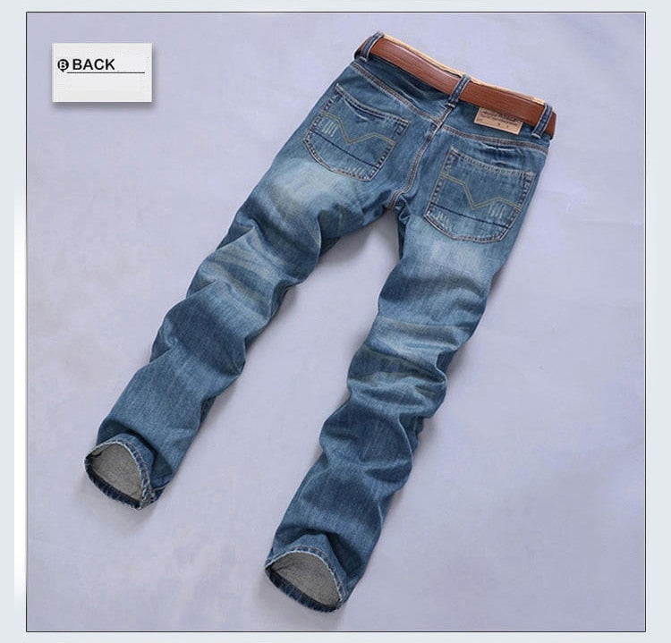 Men's Business Jeans Classic Spring Autumn Male Skinny Straight Stretch Brand Denim Pants Summer Overalls Slim Fit Trousers 2022