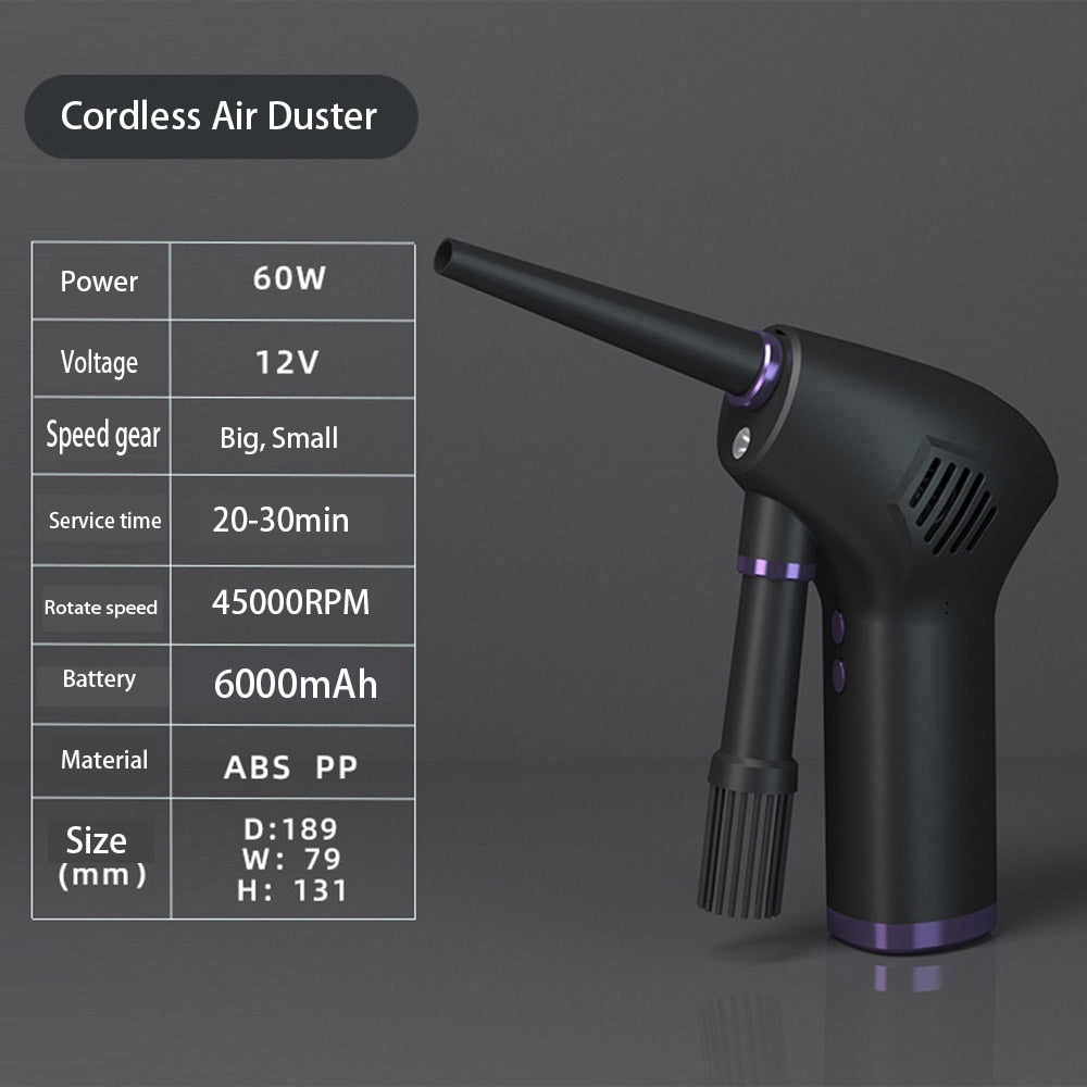 Cordless Air Duster Compressed Air Blower Electric Air Duster for Computer Keyboard Electronics Cleaning for Camera