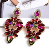 New Design Long Metal Colorful Crystal Drop Earrings High-Quality Fashion Rhinestones Jewelry Accessories For Women Wholesale