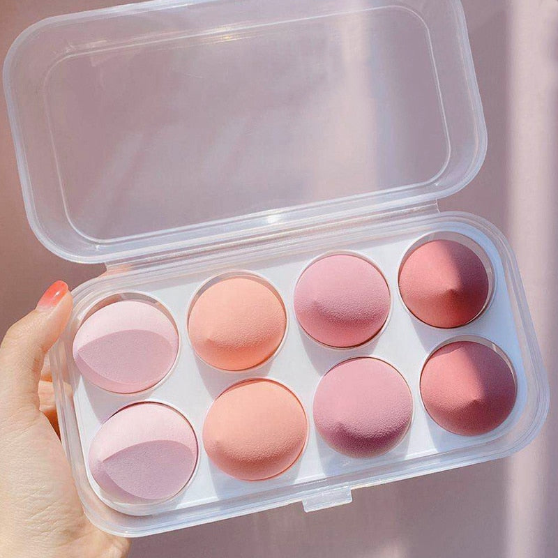 8PCS Face Makeup Puff Sponge Set Beauty Foundation Powder Blush Blender Makeup Accessories Tools Cosmetic Blending Sponges