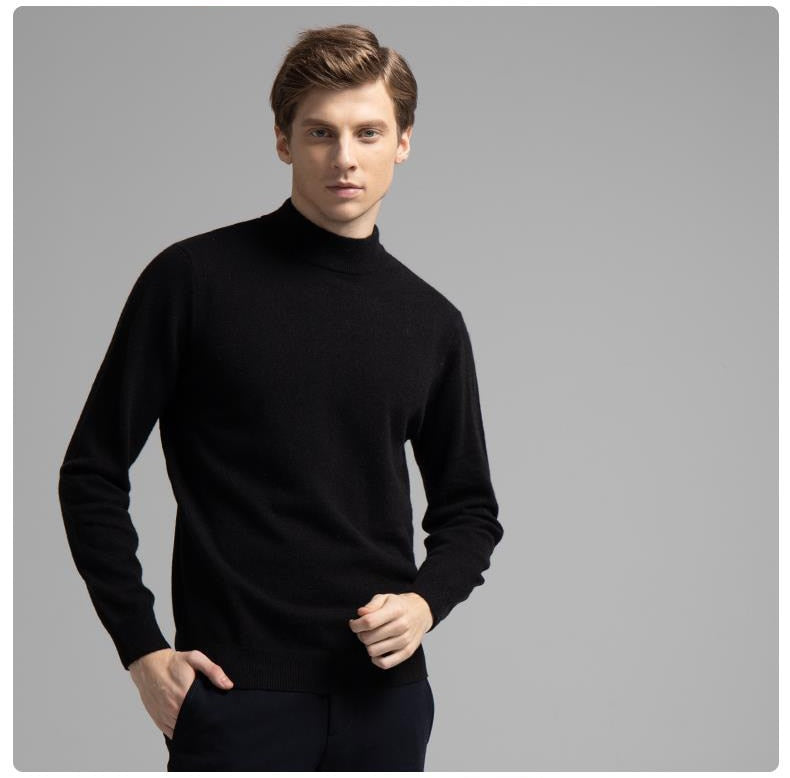 Men 100 Cashmere Sweater 2021 Men's Casual Winter Knit Warm Men Half Turtleneck Pullover Coat Outerwear Mens Sweaters And Pullo