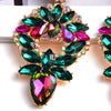 New Design Long Metal Colorful Crystal Drop Earrings High-Quality Fashion Rhinestones Jewelry Accessories For Women Wholesale