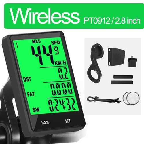 2.8" Bicycle Computer Wireless Wired Bike Computer Rainproof Speedometer Odometer Stopwatch for Cycling Accessories 2.0'' option