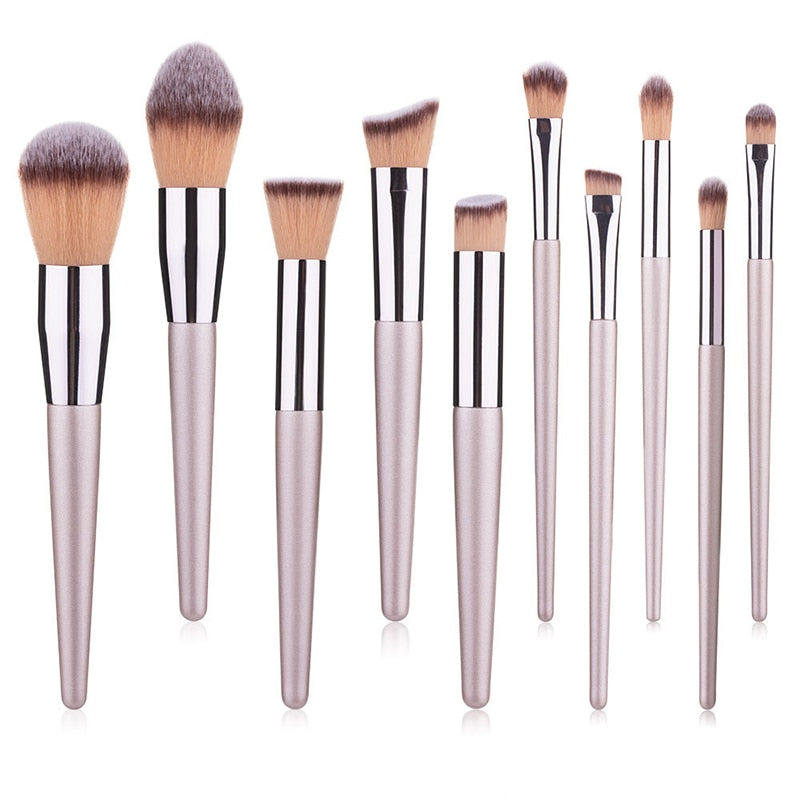 2020 New Champagne Makeup Brushes For Foundation Powder Blush Eyeshadow Concealer Lip Eye Make Up Brush Cosmetics Beauty Tools