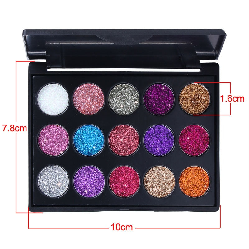 15 Color Glitter Eye Shadow Pallete Pigment Professional Eye Makeup Palette Long-lasting Make Up Eyeshadow Palette Maquillage