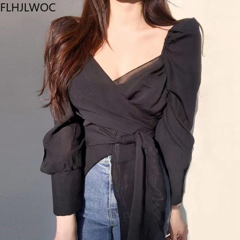 2022 Spring Autumn Basic Shirts Blouses Women Fashion Long Sleeve Elegant Office Lady Work Solid White Ruffled Chic Tops Blusas