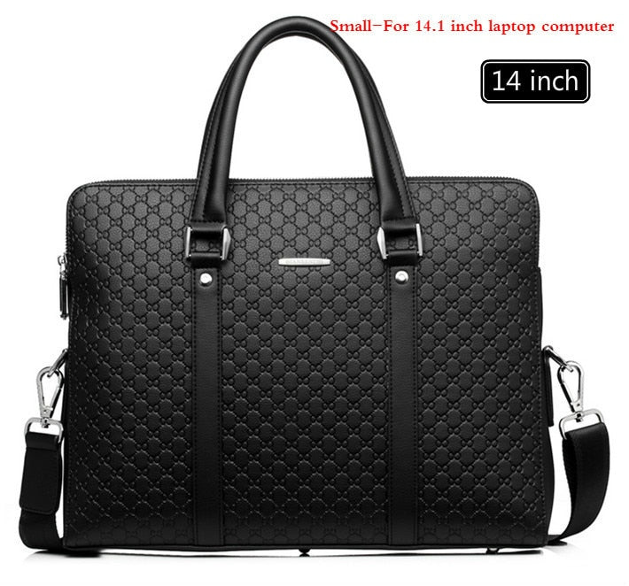 New Double Layers Leather Business Shoulder Bag Messenger Bag Laptops Handbags Travel Bags