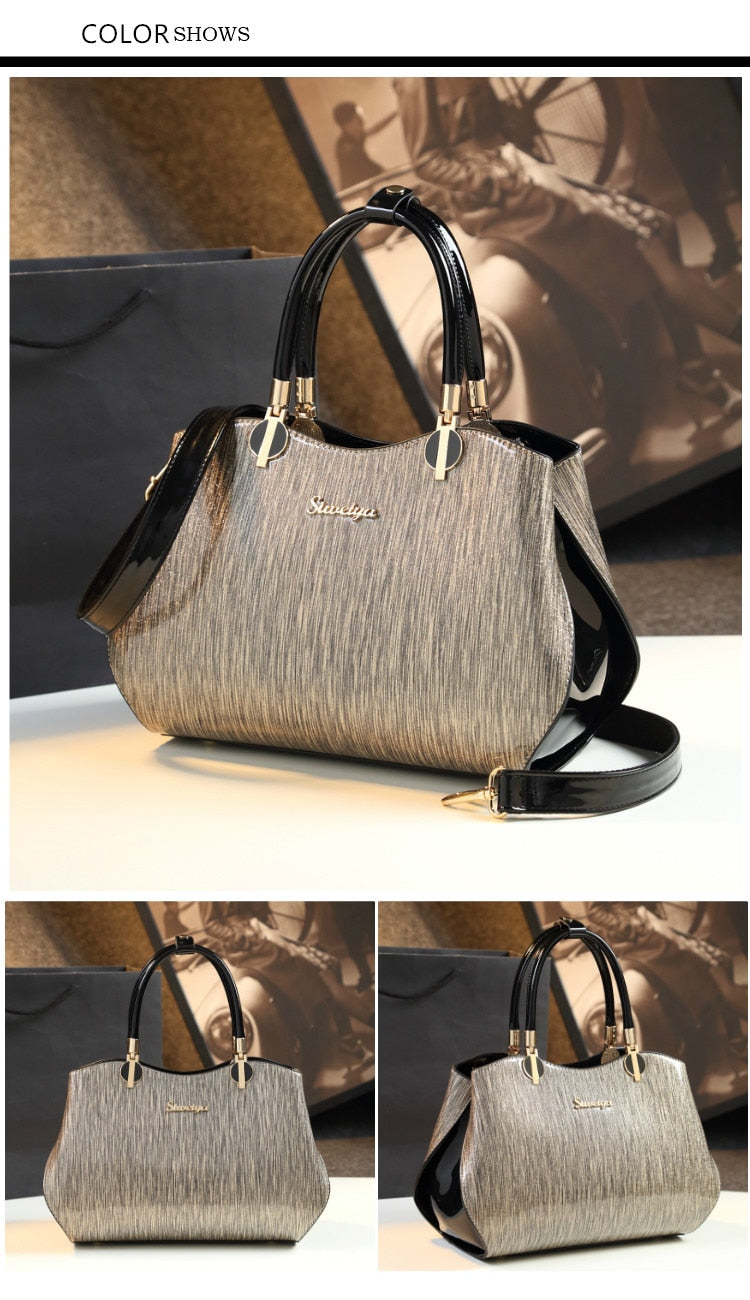 New arrival korean style simple pillow shoulder bags handbags women famous brands top handle bag patent leather messenger clutch