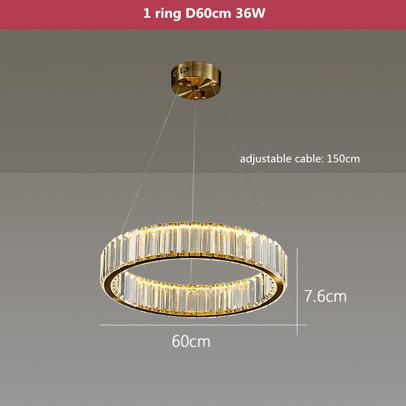 Modern Chrome Gold Steel Led Chandelier Villa Stairs Dimmable Circle Chandelier Lighting Foyer Hanging Chandelier Lamp Fixtures