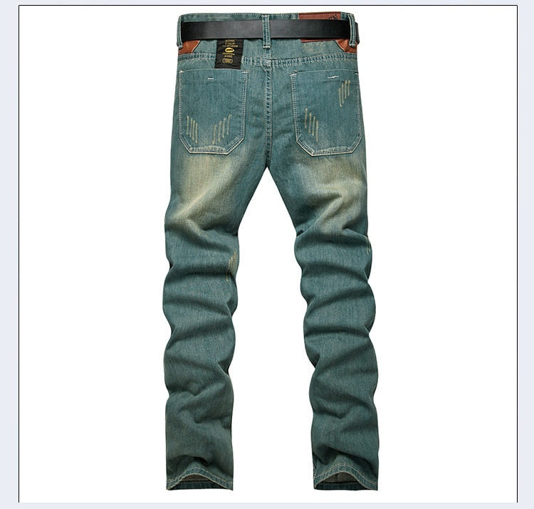 Men's Business Jeans Classic Spring Autumn Male Skinny Straight Stretch Brand Denim Pants Summer Overalls Slim Fit Trousers 2022