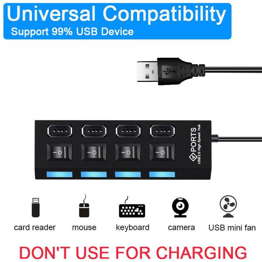 USB Hub 7 Port USB 2.0 Hub Splitter With ON/OFF Switch USB Hab High 5Gbps Multi Computer Accessories For PC Speed W1P8