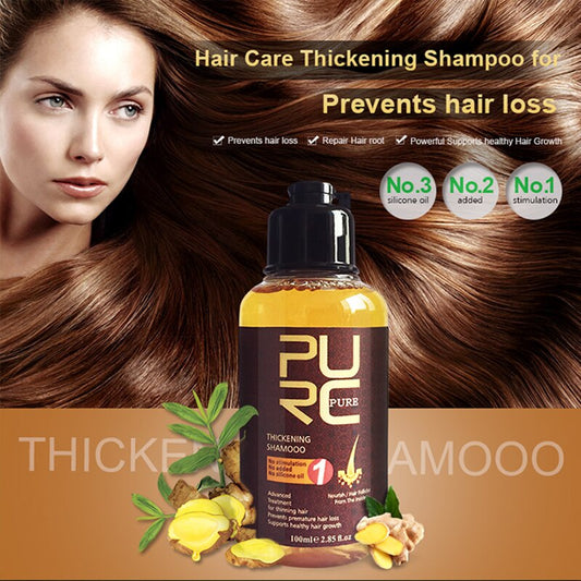 PURC Herbal Ginseng Shampoo Hair Growth Essence Treatment For Hair Regrowth Serum Repair Hair Root Thicken Hair Care