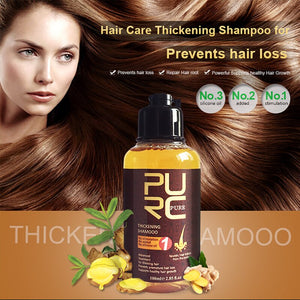 PURC Herbal Ginseng Shampoo Hair Growth Essence Treatment For Hair Regrowth Serum Repair Hair Root Thicken Hair Care
