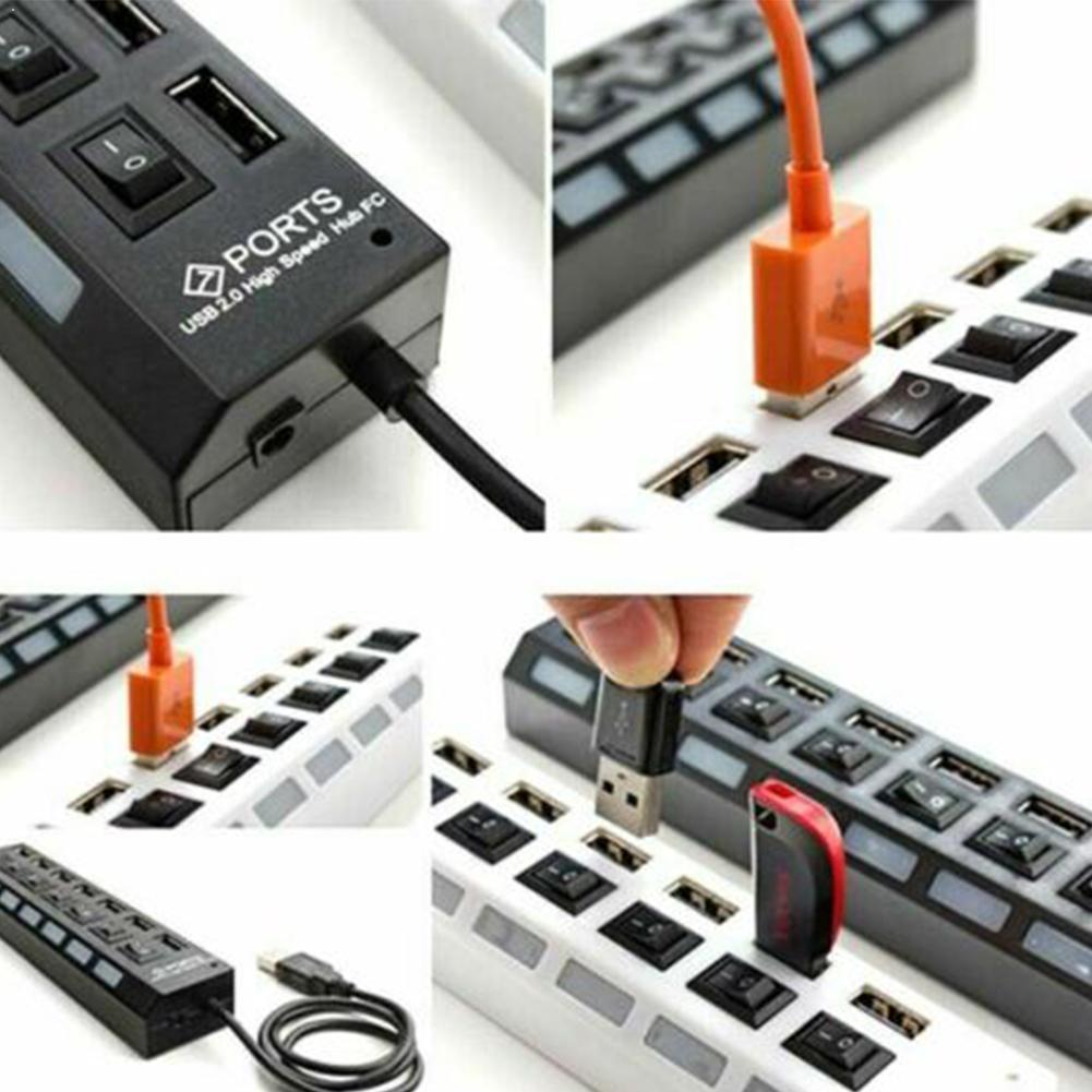 USB HUB 20.HUB USB Splitter Multi USB 2.0 HUB USB 4/ Power Hab PC For Computer Accessories Adapter Multiport with Port 7 C0F0