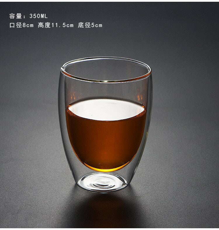 Transparent glasses Heat-resistant Double Glass Beer Handmade Milk Drinking Cup glass drinkware glass coffee cup